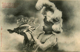 Bergeret * 1905 * 1er AVRIL 1er Avril * Fête Poisson D'avril * Femme Coiffe Coiffure Chapeau Hat - Bergeret