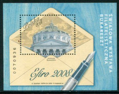 POLAND 2008 EFIRO Bucharest Philatelic Exhibition Block.  Michel Block 178 - Nuevos