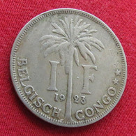 Congo Belgian 1 Franc 1923  Belgish  * * - Andere & Zonder Classificatie