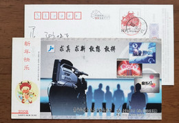 Delcampe - Video Camera,television Program,China 2009 Jingning Radio & TV Station Advertising Pre-stamped Card - Télécom