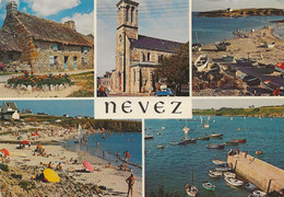 Nevez (29) Chaumiere A Kerkanic - L'eglise Raguenes, La Plage Et Les Iles - Plage De Dourweill - La Cale A Port Manech. - Névez