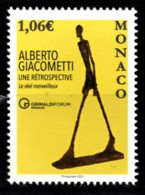 MONACO 2021 - EXPOSITION ALBERTO GIACOMETTI AU GRIMALDI FORUM - Y.T. N° 3289 /  NEUF ** - Unused Stamps