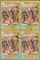2674 Mi.Nr.759 Laos (1984) 450th Death Anniversary Of Correggio (4er Paar) Gestempelt - Laos