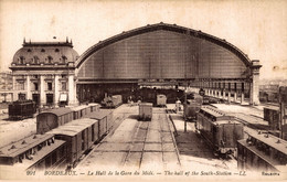 N°13336 Z -cpa Bordeaux -le Hall De La Gare Du Midi- - Gares - Avec Trains