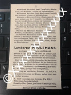 [V] Meulemans Lambertus Jochmans Maria Opvelp 1867 1954 Bierbeek - Obituary Notices