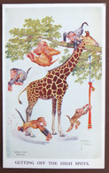 CPA Lawson Wood Gran Pop Girafe Singe Singes Habillés Monkeys Ape Monkeys Animaux Humanisés - Wood, Lawson