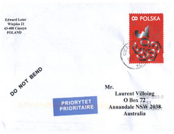 (VV 2) Letter Posted From Poland To Australia (with Stamp) During COVID Pandemic - Lettres & Documents