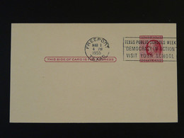 Democracy In Action 1955 Flamme Sur Entier Postal Postmark On Stationery Card Freeport USA Ref 773 - 1941-60