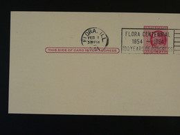 Flora Centennial 1954 Flamme Sur Entier Postal Postmark On Stationery Card Flora USA Ref 773 - 1941-60
