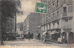 CPA 75 PARIS XXe RUE DES GATINES A L'AVENUE GAMBETTA - Arrondissement: 20