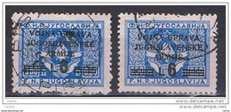 LITORALE  SLOVENO:  1947  OCCUPAZ.  JUGOSLAVA  -  £.6/0,50 D. OLTREMARE  US. -  RIPETUTO  2  VOLTE  -  SASS. 72 - Occup. Iugoslava: Litorale Sloveno
