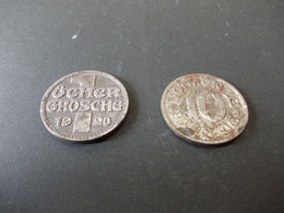 Stad Aachen - 10 Pfenning 1920 + 1 öcher Grosche 1920 Notmünze - Otros & Sin Clasificación