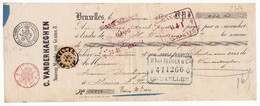 Quittance Banque 1887 Vanderhaeghen Nouveau Marché Aux Grains Bruxelles Belgique Banque Nationale - 1884-1891 Leopold II