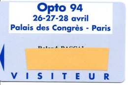 Carte Salon OPTO 94 France Paris  Card  Karte TBE (salon 76) - Ausstellungskarten