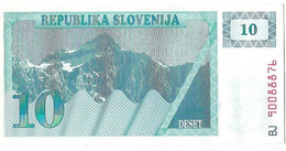 SLOVENIA - 10 DESET - WYSIWYG - N° SERIALE BJ90088876 - FIOR DI STAMPA - CARTAMONETA - PAPER MONEY - Slovénie