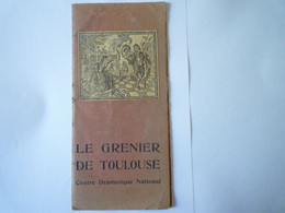 2021 - 2622  PROGRAMME Du Centre Dramatique National  " Le GRENIER De TOULOUSE "  SAISON  1957  XXX - Programme