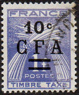 Réunion Obl. N° Taxe 36 - Gerbes De Blé Surchargé 10c Sur 1f - Timbres-taxe