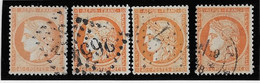 France N°38 - 4 Exemplaires De Nuances Différentes - Oblitéré - TB - 1870 Belagerung Von Paris