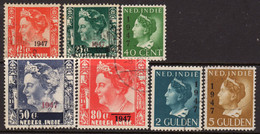 Netherlands Indies 1947 Wilhelmina Definitives Overprinted Set Of 7, Used, SG 506/12 (A) - India Holandeses