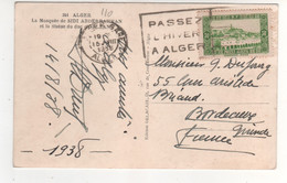 Timbre , Stamp Spink N° 110 Sur Cp , Carte Photo , Postcard Du 15/08/1938 Pour La France , Belle Flamme D'oblitération - Brieven En Documenten