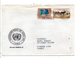 NATIONS UNIES AFFRANCHISSEMENT COMPOSE SUR LETTRE POUR LA FRANCE 1985 - Covers & Documents