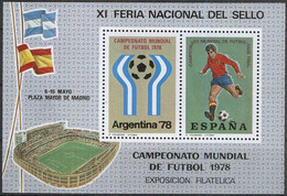 SPANIEN 1978 Block Campeonato Mundial De Futbal 1978 Sonderdruck ** MNH - Feuillets Souvenir