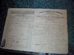 1861 Vieux Papier Document Commercial Vente Achat Rhum Cognac Kirch Wasser , Carayol Bourrel à Béziers - Revenue Stamps