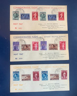 Lot De 3 Grandes Enveloppes Philatélique Commémoratives May 1947 Numérotées De Belgique Vers New York - Other & Unclassified