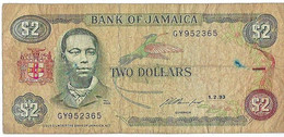 JAMAICA - GIAMAICA  $2 2 DOLLARI - WYSIWYG   - N° SERIALE GY952365 - CARTAMONETA - PAPER MONEY - Jamaica