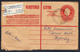 Australia Pre-paid Registered, Postmark Jul 6, 1959, - Lettres & Documents