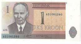 ESTONIA - 1 KORONA KROON - WYSIWYG - N° SERIALE AD1061260 - CARTAMONETA - PAPER MONEY - Estland