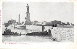 Cpa Egypte, Port Said ,Statue De Lesseps - Port-Saïd