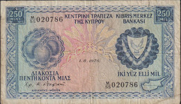 Ref. 762-1184 - BIN CYPRUS . 1976. CYPRUS 250 POUND 1976 - Chypre