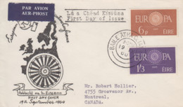 Enveloppe  FDC  1er  Jour   IRLANDE   Paire   EUROPA  1960 - FDC