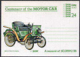 116 - Ireland 1986 - Motor Car - Benz Comfortable - Postal Stationery Card - Unused - Ganzsachen