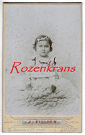 Oude Foto CDV Karton Portrait Carte De Visite Photographe J. Fillion Lisieux France Fille Enfant Girl Child Photo - Sin Clasificación