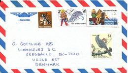 New Zealand Air Mail Cover Sent To Denmark 1988 With More Topic Stamps - Luftpost