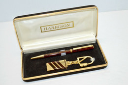 COFFRET STYLO BILLE Et PORTE CLES HARRISON Laqué COLLECTION VINTAGE BUREAU - Stylos