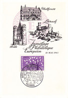 FRANCE/JUMELAGE PHILATELIQUE  EUROPEEN / MULHOUSE-LORRACH-BÂLE / 18.05.1963 / TP N° 1358 EUROPA 25C LILAS - Briefe U. Dokumente