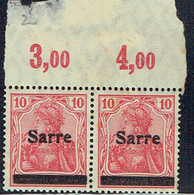 SAAR 1920 Mi 6 Block Of 2 M - Blocs-feuillets