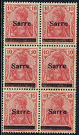 SAAR 1920 Mi 6 Block Of 6 M - Blocks & Sheetlets