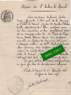 VP18.189 - SAINT AUBIN LE MONIAL 1908 - Certificat De Mariage De Mr L. De FRAIX De FIGON à ISSERPENT & Melle M. BALMONT - Mariage