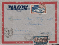 NOUVELLE CALEDONIE - NOUMEA - LE 7-3-1938 - ENVELOPPE AVION POUR LA FRANCE - VERSO PARIS AVIATION. - Storia Postale