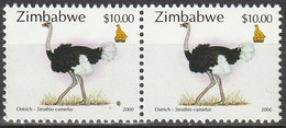 Zimbabwe - 2000 - Ostrich Pair - Straussen- Und Laufvögel