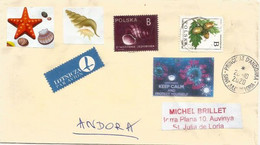 Lettre De Pologne Adressée En Andorre (Octobre 2020) Pendant Lockdown épidemie Covid-19, Avec Sticker De Prevention - Storia Postale