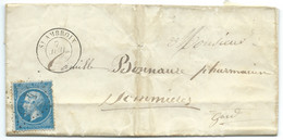 N° 22 BLEU NAPOLEON SUR LETTRE / SAINT AMBROIX GARD POUR SOMMIERES / 1866 - 1849-1876: Periodo Classico