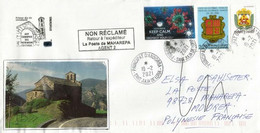 Lettre D'ANDORRE, Adressée à Maharepa,Moorea (Tahiti), Return To Sender,avec Vignette Prevention Covid-19 - Storia Postale