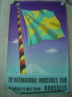 1954 - Affiche - Poster - 20th International Industries Fair - Brussels - 62 X 100 Cm - Posters