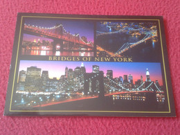 POSTAL POSTKARTE POSTCARD CARTE POSTALE NEW NUEVA YORK CITY USA ESTADOS UNIDOS BRIDGES OF PUENTES DE BROOKLYN QUEENSBORO - Ponti E Gallerie