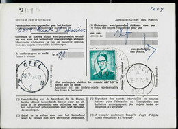 Doc De La Poste N° 965 : Obl. LOBBES - 1 A 1 - ( 6558 ) Du 26/07/74 - 1953-1972 Lunettes
